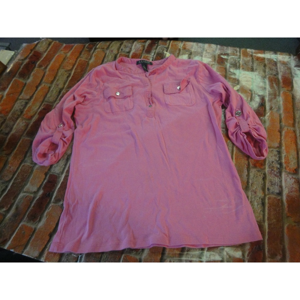 Lauren Ralphn Lauren pink 3/4 sleeve shirt top M
